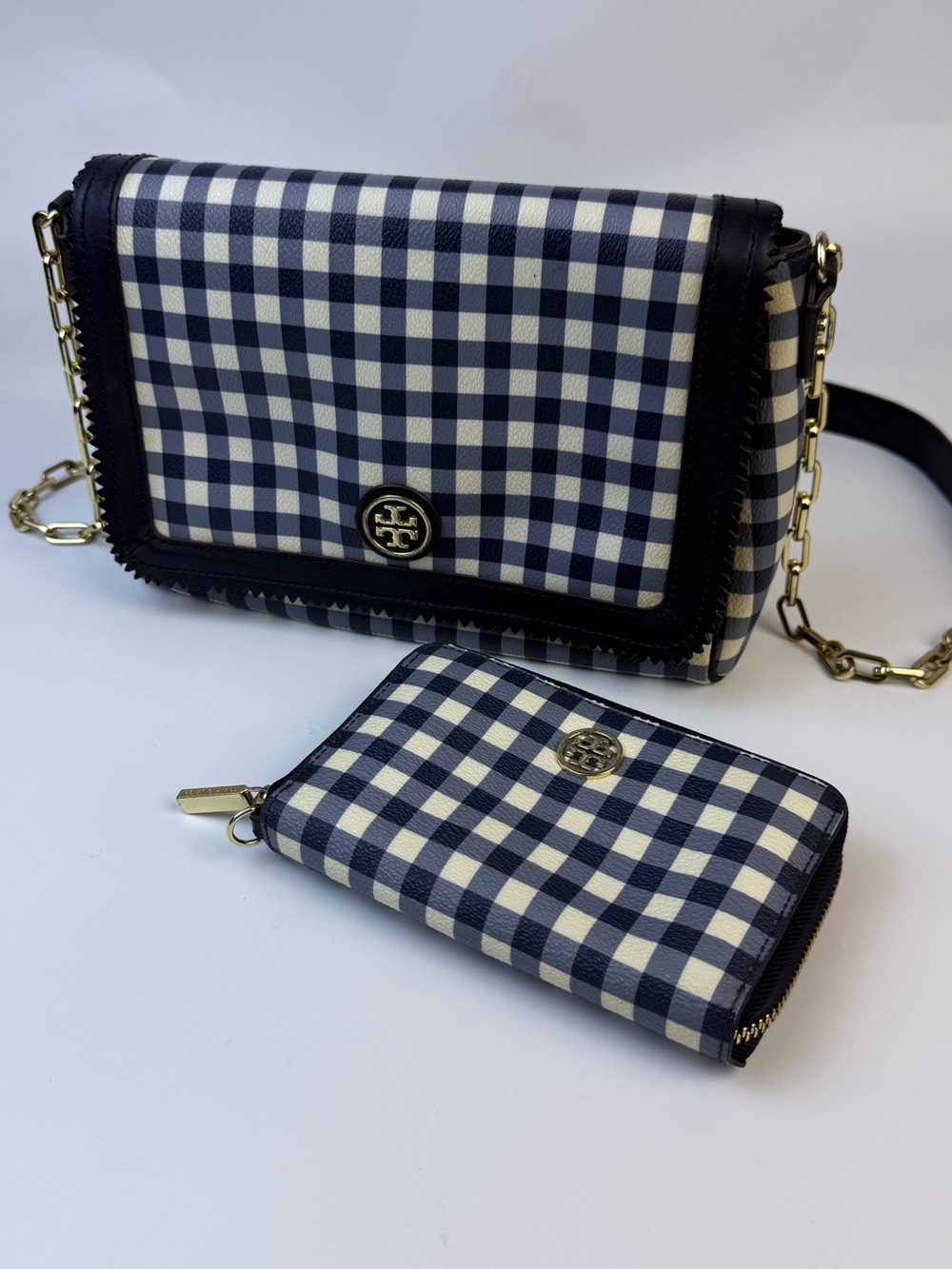 Tory Burch • Kerrington Gingham Crossbody with Matching Wallet
